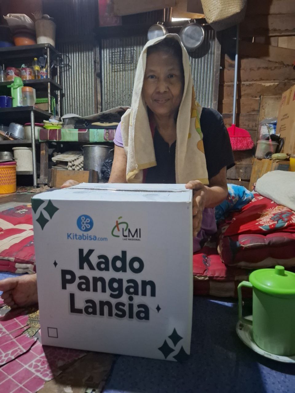 Woman holding donation box