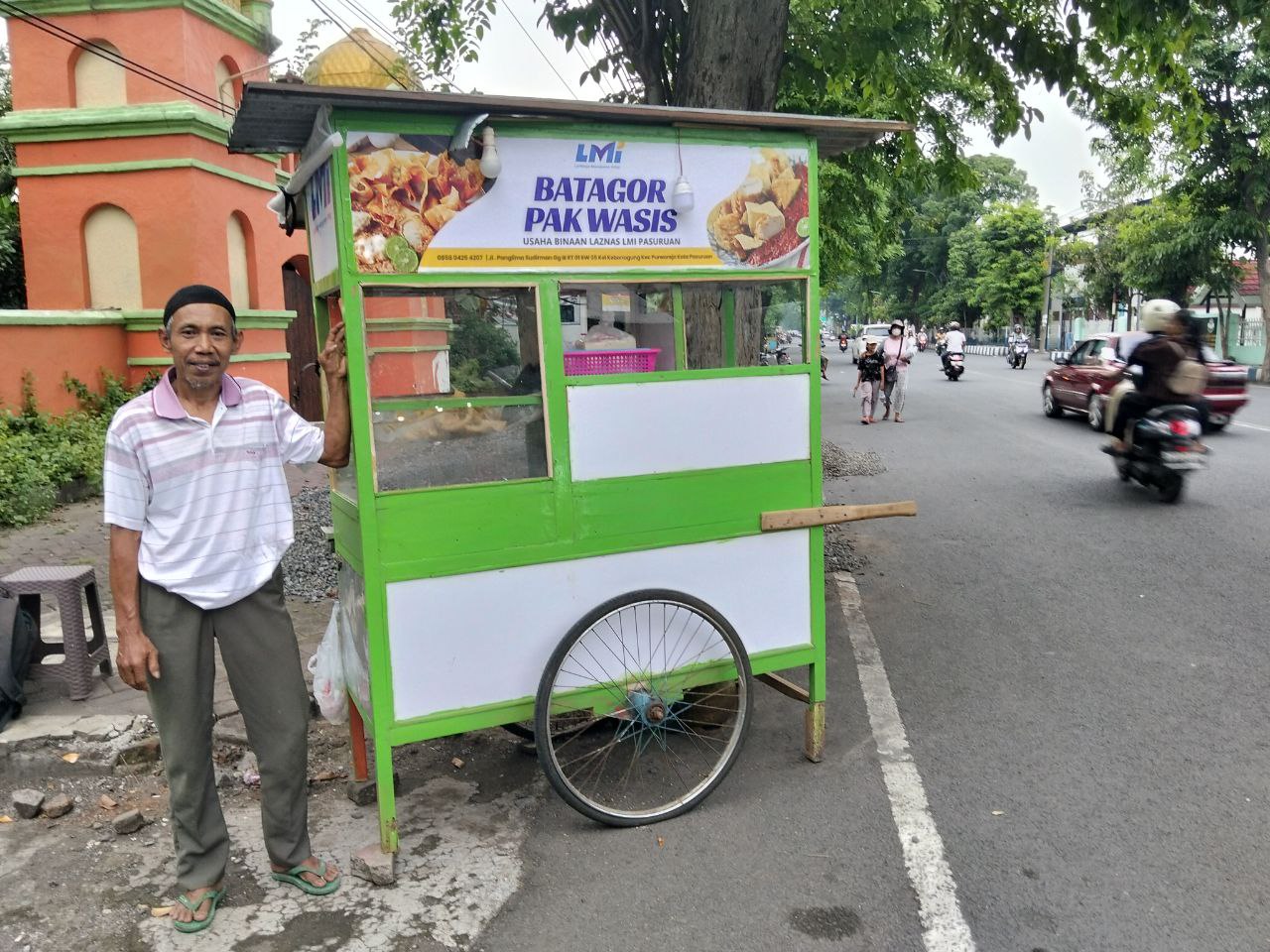 Woman holding donation box