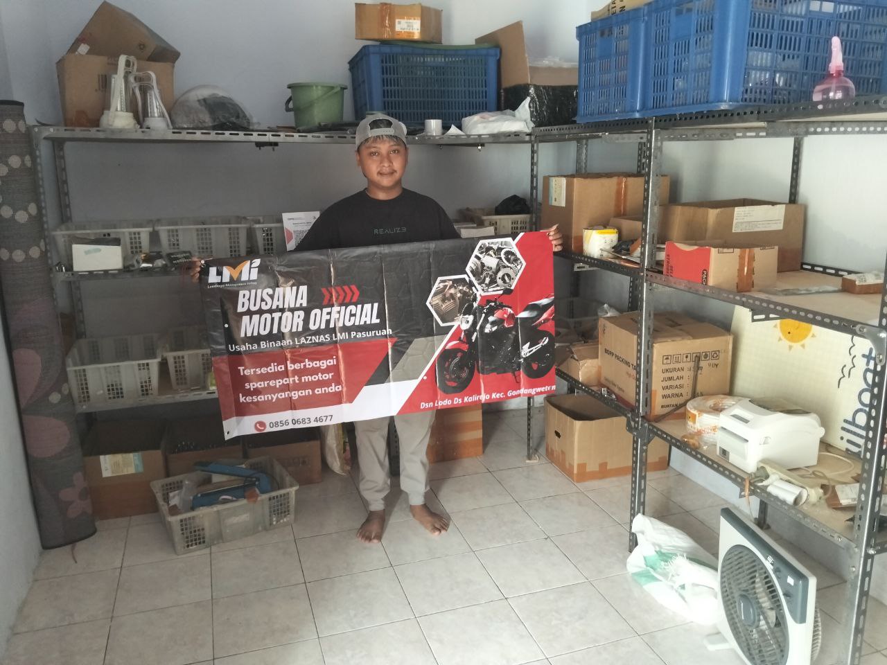 Woman holding donation box