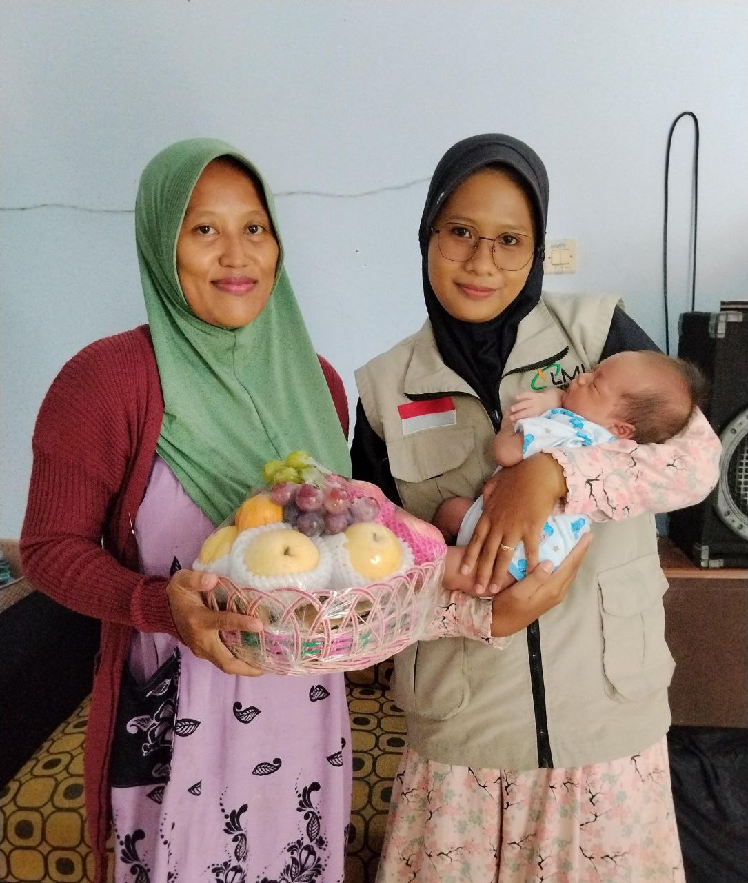 Woman holding donation box