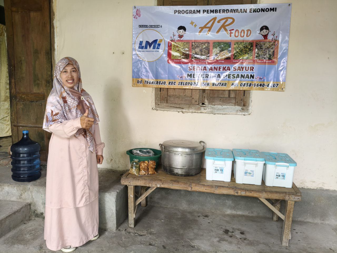 Woman holding donation box
