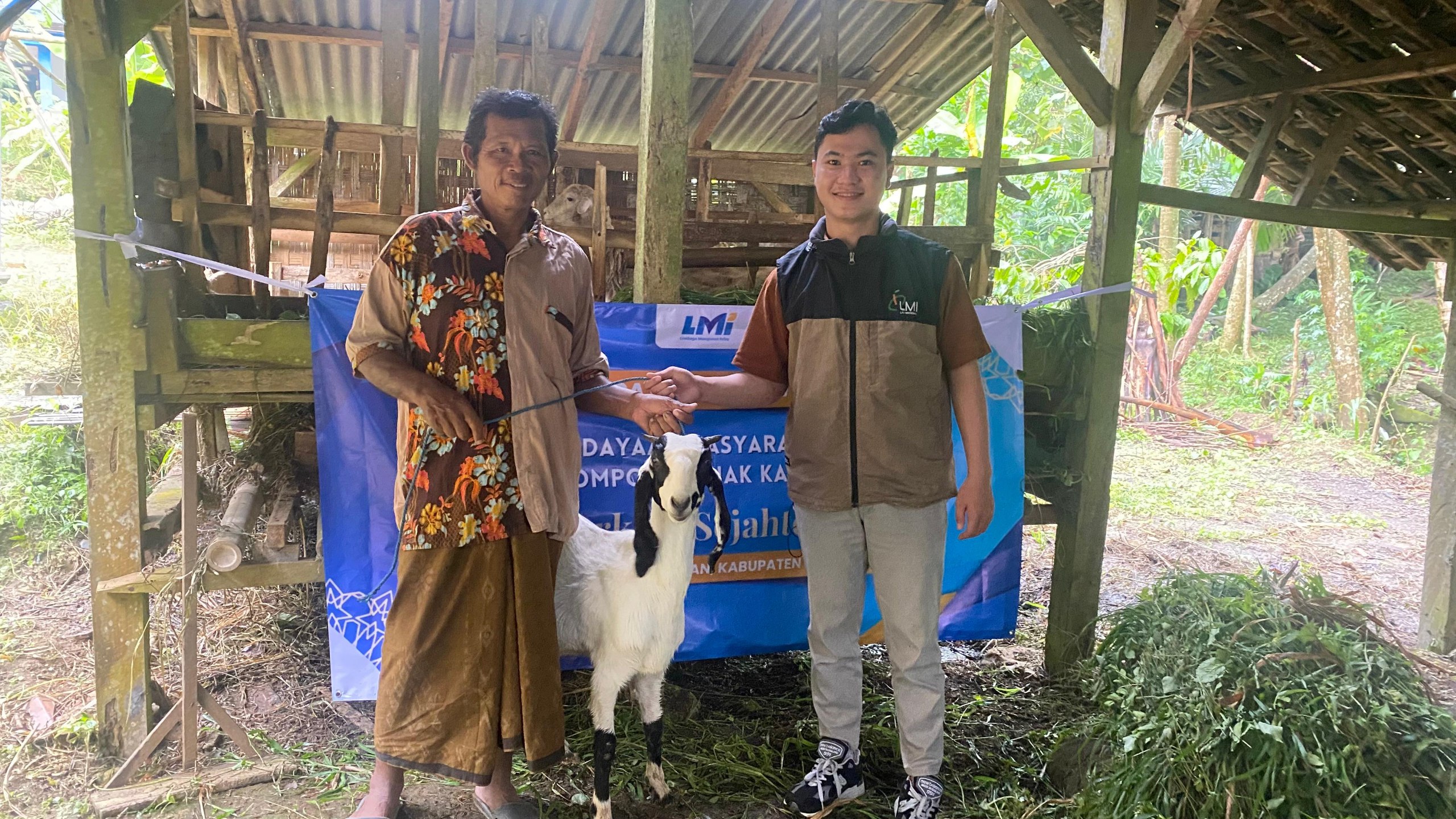 Woman holding donation box