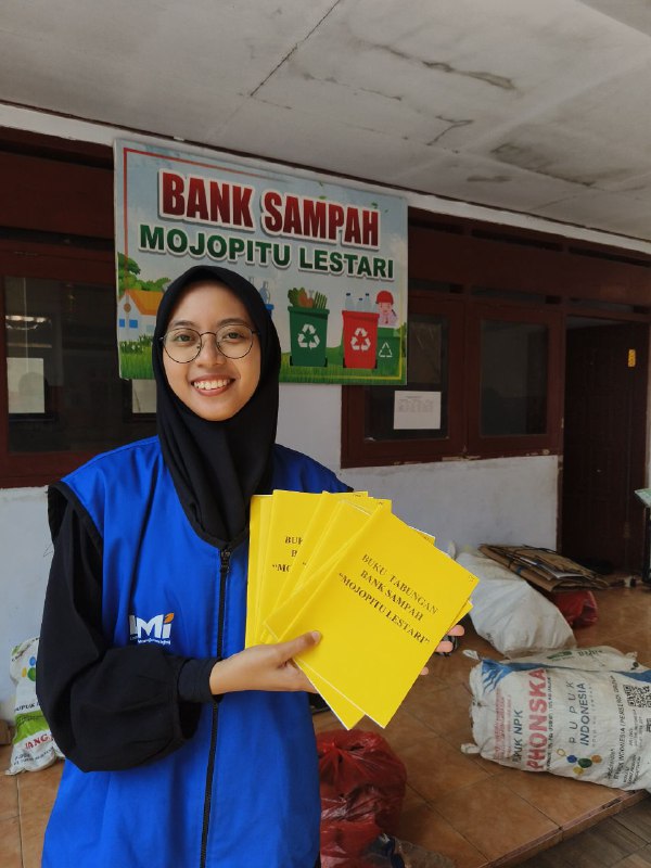 Woman holding donation box