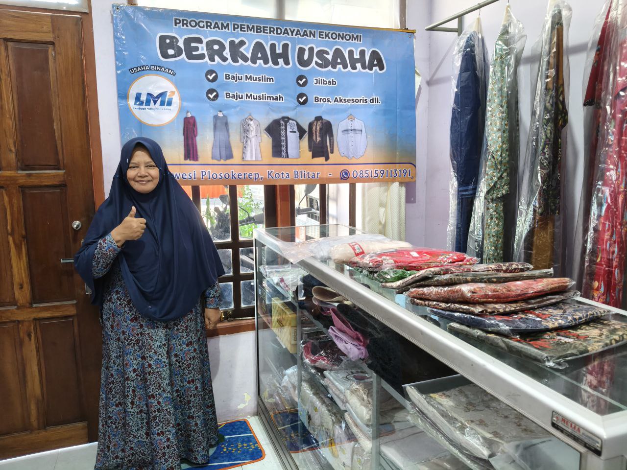 Woman holding donation box