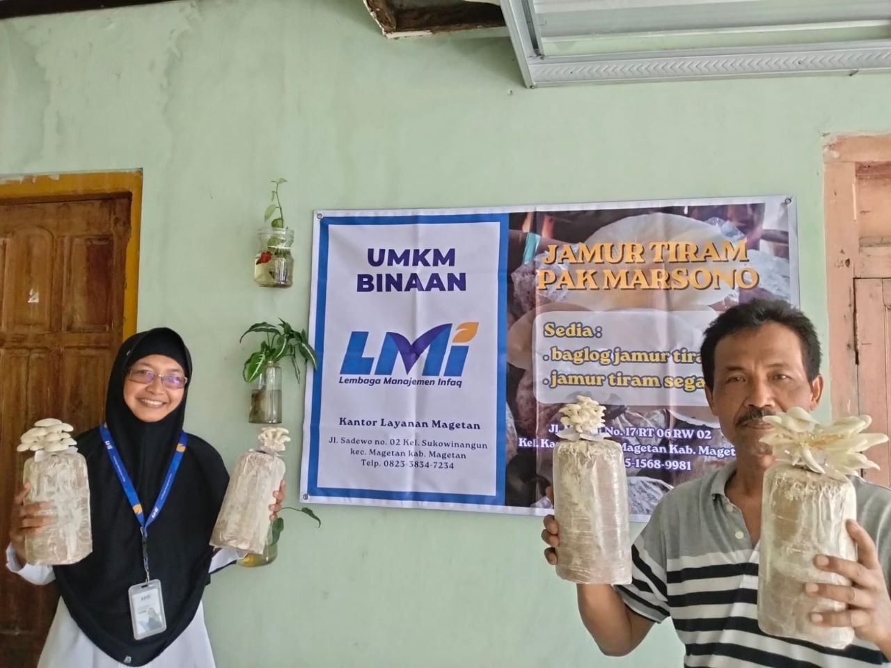 Woman holding donation box