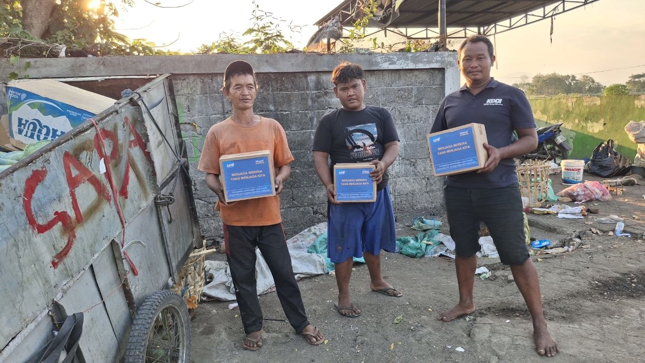 Woman holding donation box